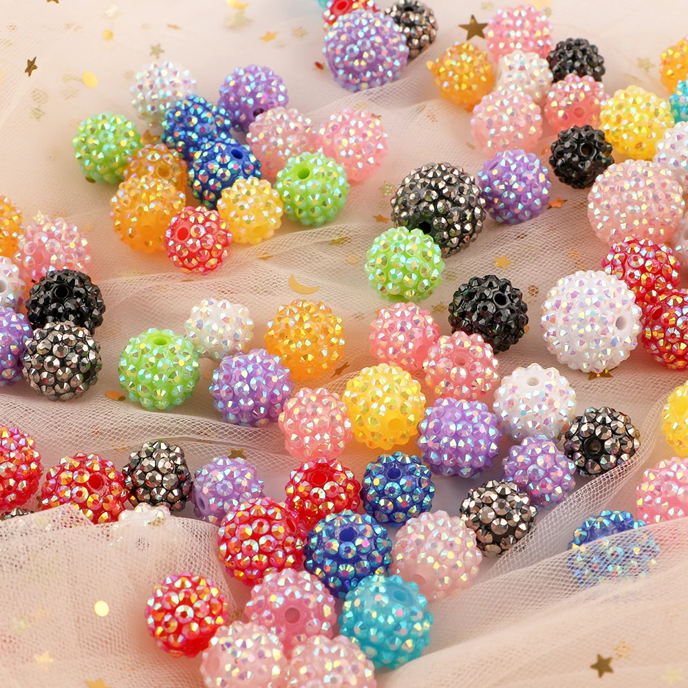 20/16/14mm Resin Bayberry Ball Rhinestone Acrylic Bead For Making Jewelry DIY Bracelet Necklace Earring Etc Handmade Accessories