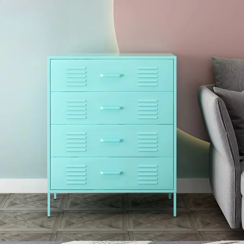 Steel Color Locker Bedroom Bedside Table Living Room Drawer Cabinet