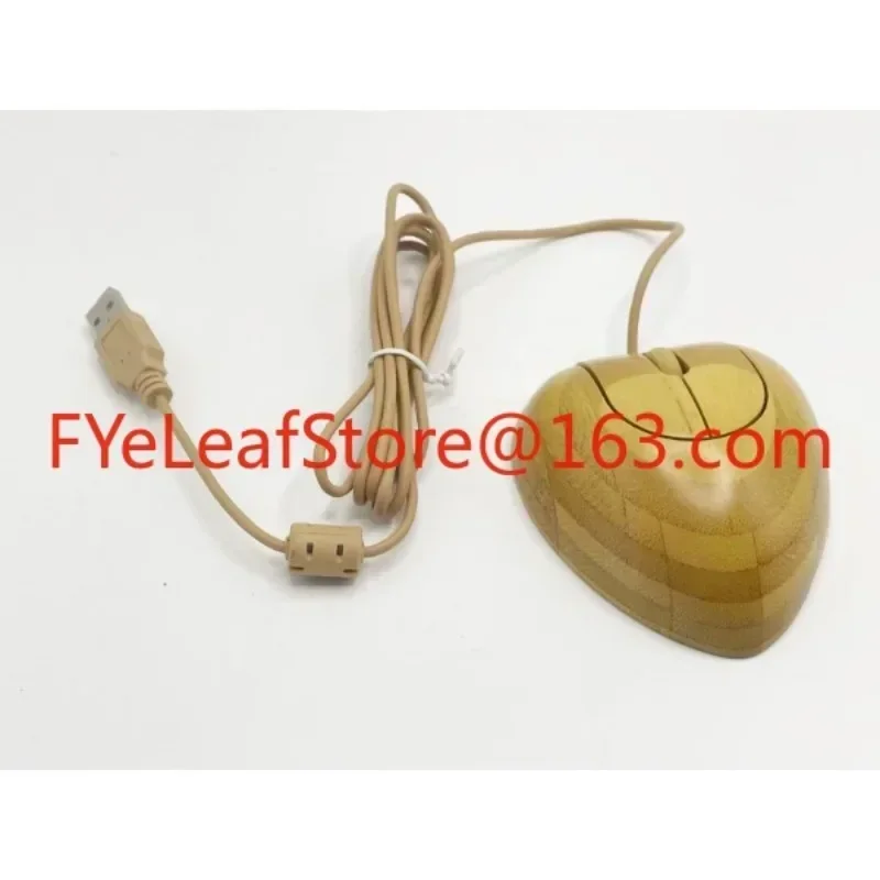 utility Full Bamboo Heart-Shaped Usb Mouse Desktop Notebook Wired Bamboo Wood.