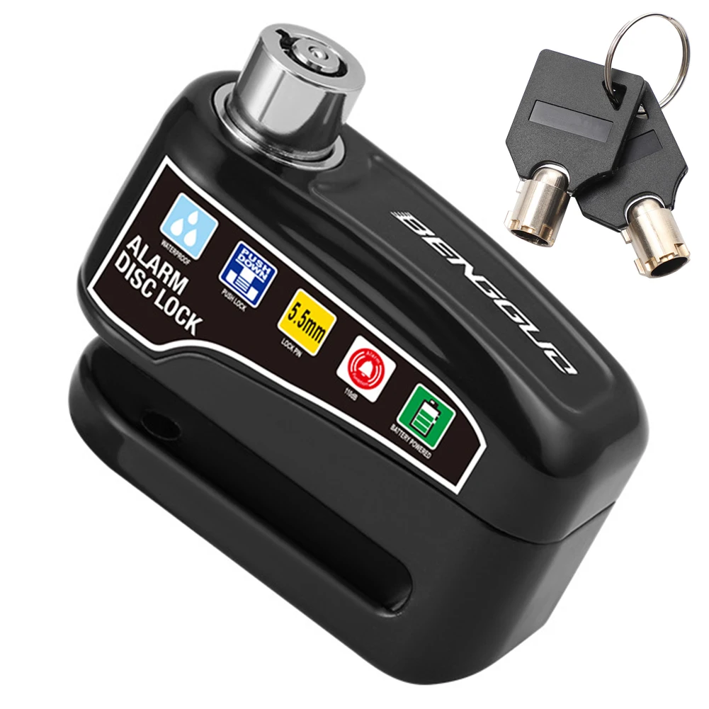 Motorfiets schijfblok alarmslot wiel schijfrem met sleutel moto scooter fiets waterdicht anti-diefstal hangslot motorfiets alarm