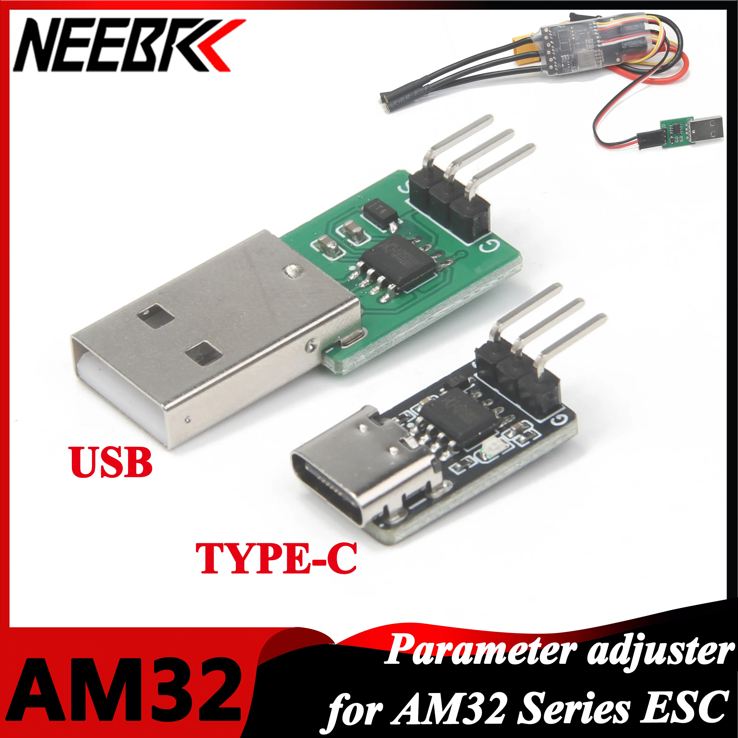 AM32 40A 45A 65A 80A ESC USB/Type C Link Programmer Param Adapter для RC Car Crawler Drone MN Axial TRX4 SCX10 Обновление прошивки