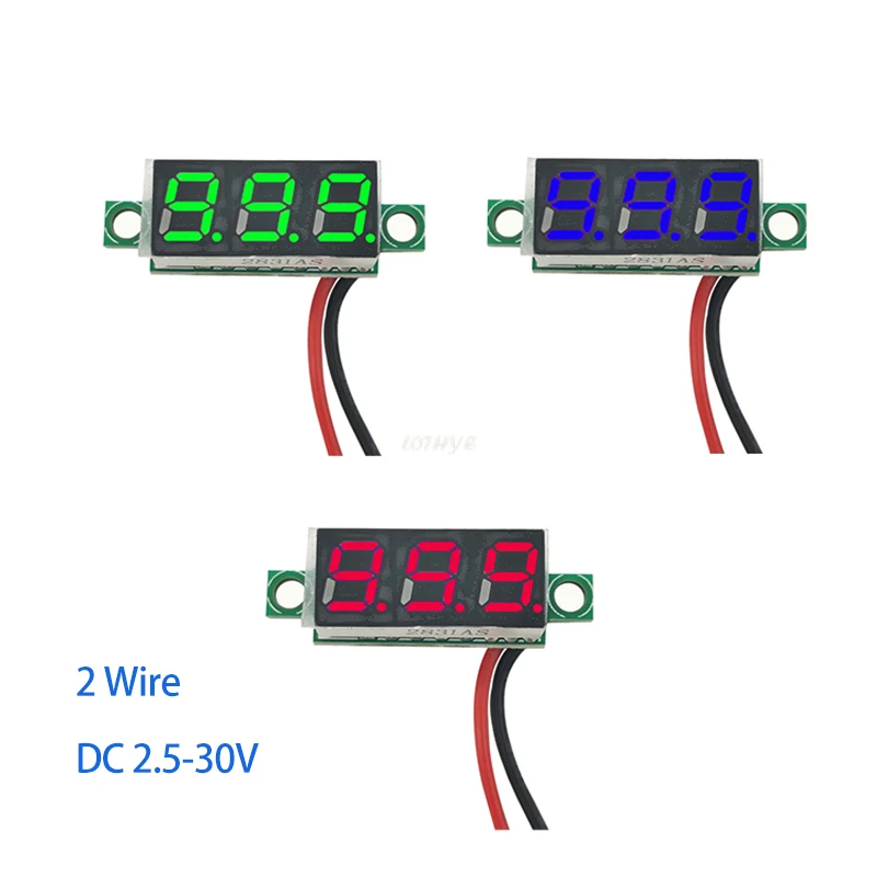 0.28 Inch DC 2.5V-30V DC 0-100V Digital Voltmeter LED Mini Display Module Voltmeter Voltage Tester Motorcycle Car Panel Meter