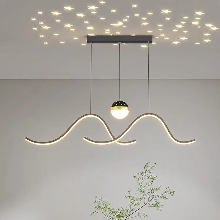 

Nordic led pendant lights simple luxury for dining room bar counter dining table starry sky creative Dimmable home decor fixture