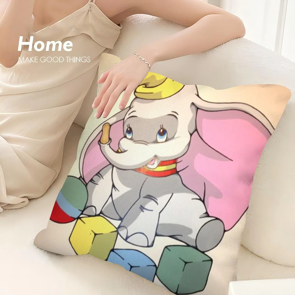 Fat Cute D-Dumbo Pillow Case 3D Print Polyester Fiber 40*40 cm Home Sofa Throw Pillow Cover Decoration Festival Gift