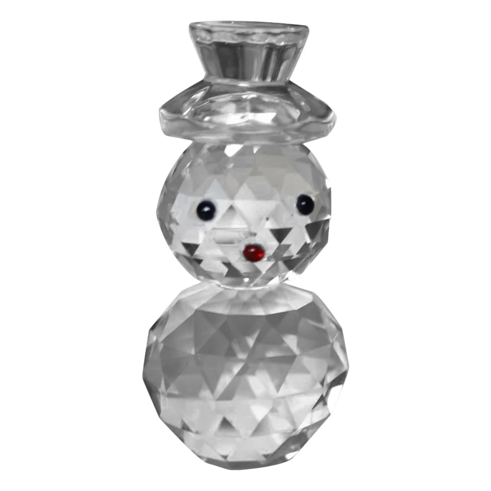 

1Pcs Crystal Snowman Ornament Christmas Decoration Small Lively Desk Decoration Xmas Party Home Decor Crystal Ornament