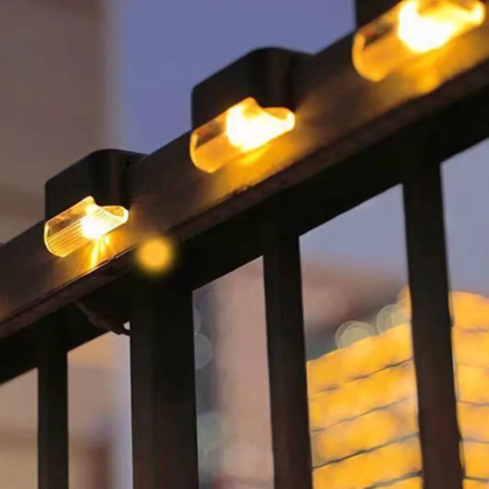 4Pcs Stair LED Solar Lamp Waterproof Outdoor Garden Light Pathway Yard Patio Steps Fence Lamps Garden Decor Solar Light Outdoors