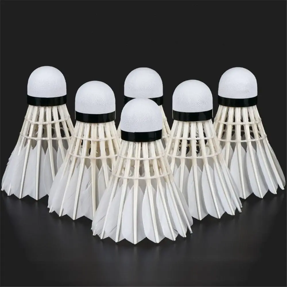 Pena De Ganso Branco Badminton Peteca, Bolas Estáveis Duráveis, Treinador De Badminton, Ferramentas De Treinamento Esportivo, 3 Pcs, 6 Pcs, 12Pcs