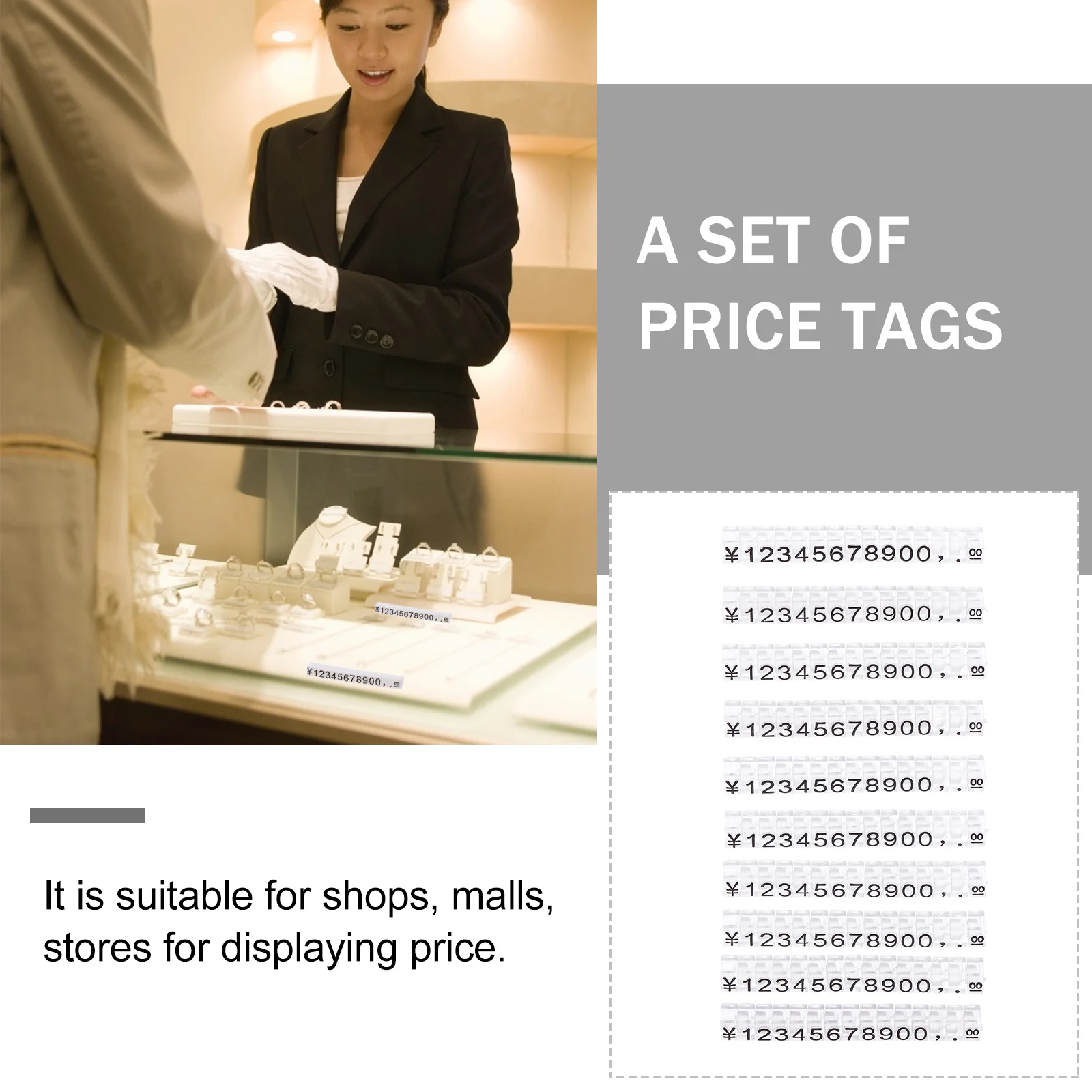 

10pcs Price Tags Labels for Jewelry Store Display Plastic Material Smooth Surface Durable Long Use Price Signs