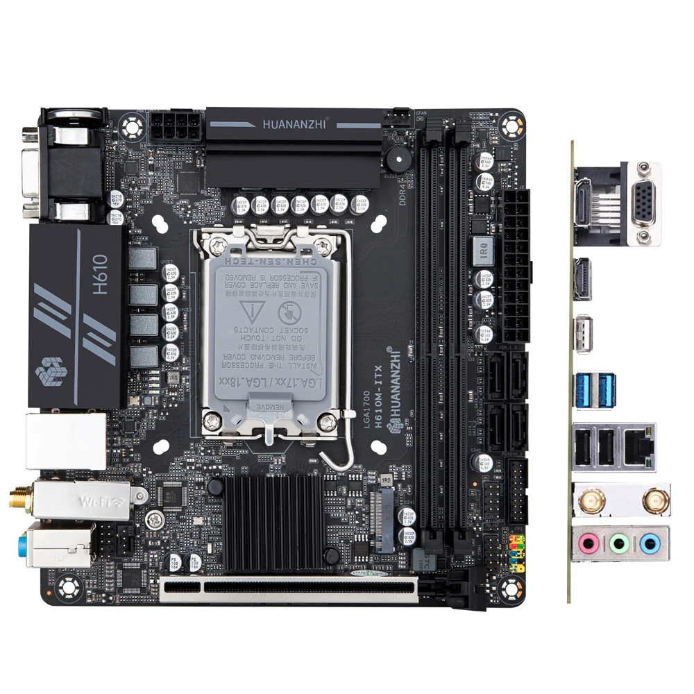 Imagem -06 - Huananzhi-lga 1700 Placa-mãe Itx H610m Suporte Ddr4 12 13 Gen Intel Core Cpu Nvme Cnvi Sata 3.0