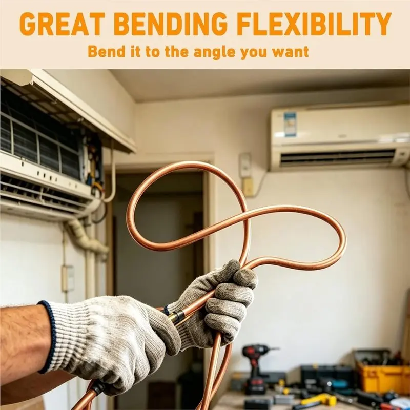 ABKL-4Pcs Copper Tube Bender 4M Hvac Copper Tubing Bender Pipe Extension Copper Tube Bending Strip 1/2