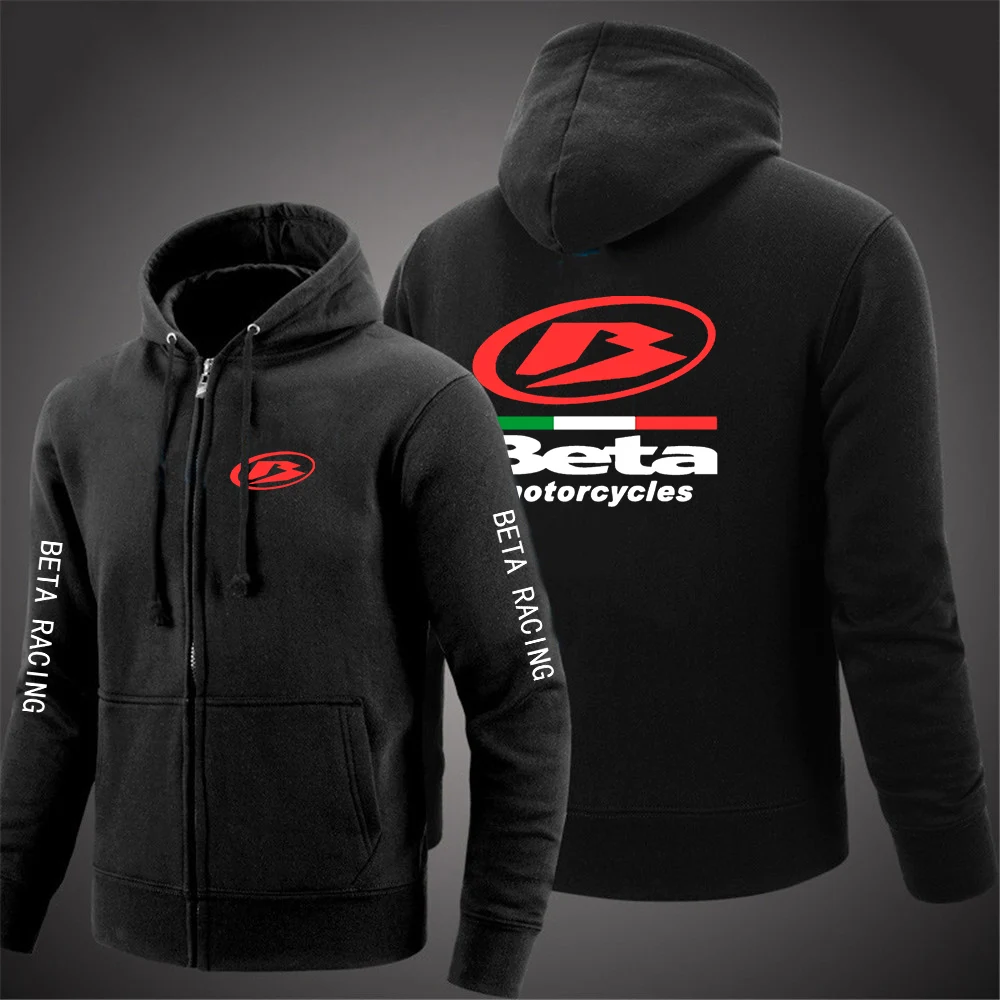 2024 New Men Beta Racing Motocross Motorcycle Zipper Cotton Comfortable Hoodies Autumn Solid Color Classic Hooded Pullover Tops