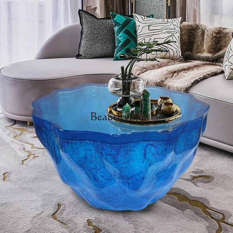 

LXModern light luxury oval coffee table transparent resin high-end hotel B & BSSS