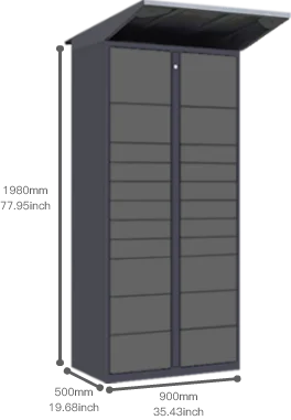 Smart package delivery locker, courier cabinet with camera to prevent package theft