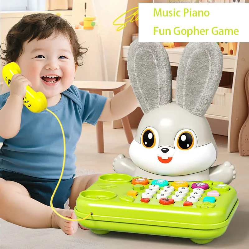 

Baby Puzzle Sound Light Cute Rabbit Telephone Volume Adjustable Storytelling Singing Kids Enlightenment Early Education Machine