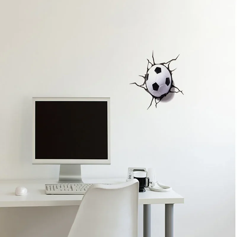 Imagem -02 - Embutido 3d Night Light Futebol Embutido Luz Decoração Bedhead Parede Atmosfera Novo e Único 3d