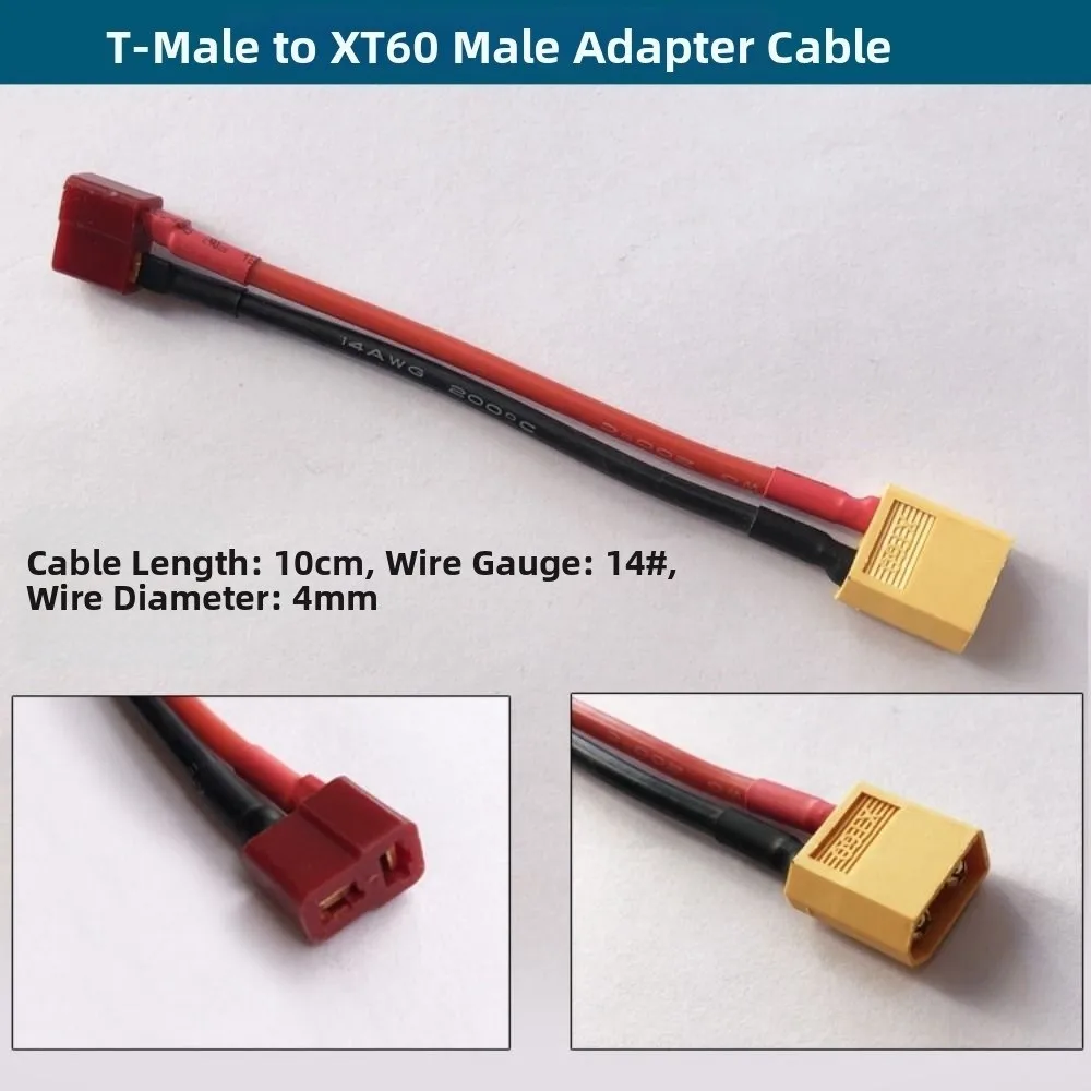 4.0mm 3.5MM JST SM XT60 EC5 EC3 T Deans 10 12 14 16Awg 10cm Multistyles Female to Male Adapter Connectors