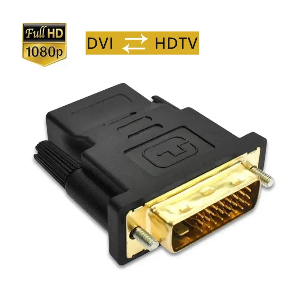 1080P DVI 24+1 to HDTV-Compatible Cable Adapter DVI Male to Female HDTV Bi-directional Connector Converter for PC Laptop TV Box