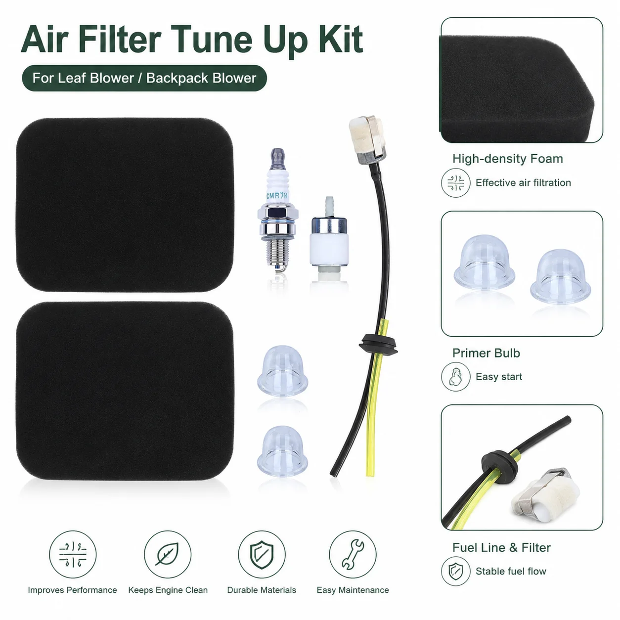 Air Filter Tune Up Kit Air Filter Spark Plug For Husqvarna 150BT 145BT 350BT 560BTS 150BF 350BF BT150 Blower Replace 502844401