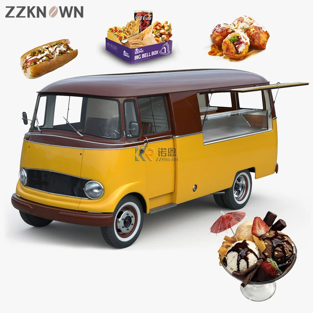 Electric Mobile Food Truck with Full Kitchen Hot Dog Catering Concession Kiosk Fast Food Cart for Sale Ice Cream Coffee