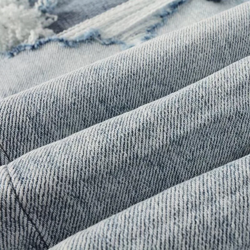 2024ss Jeans da strada da uomo marchi vintage di alta qualità riparazione pantaloni skinny in denim a bassa elevazione