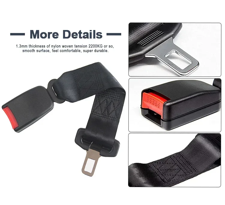 1/2 قطعة حزام أمان السيارة ، 23 سنتيمتر حزام الأمان تمديد المكونات مشبك حزام الأمان كليب قابل للتعديل موسع الطفل العالمي إطالة