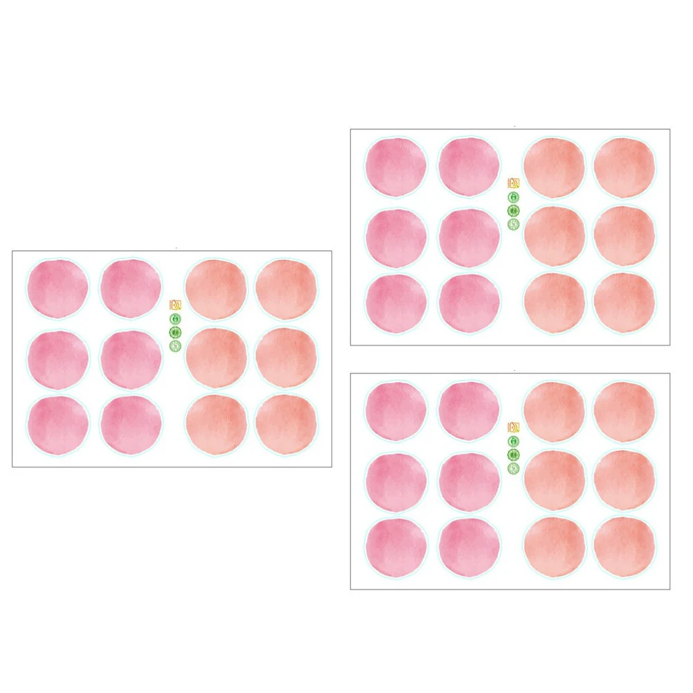 

PVC Dot Wall Sticker 3 Sheets Pink Watercolor Kids Room Decal Removable Decor Background Design Nursery Wall Art