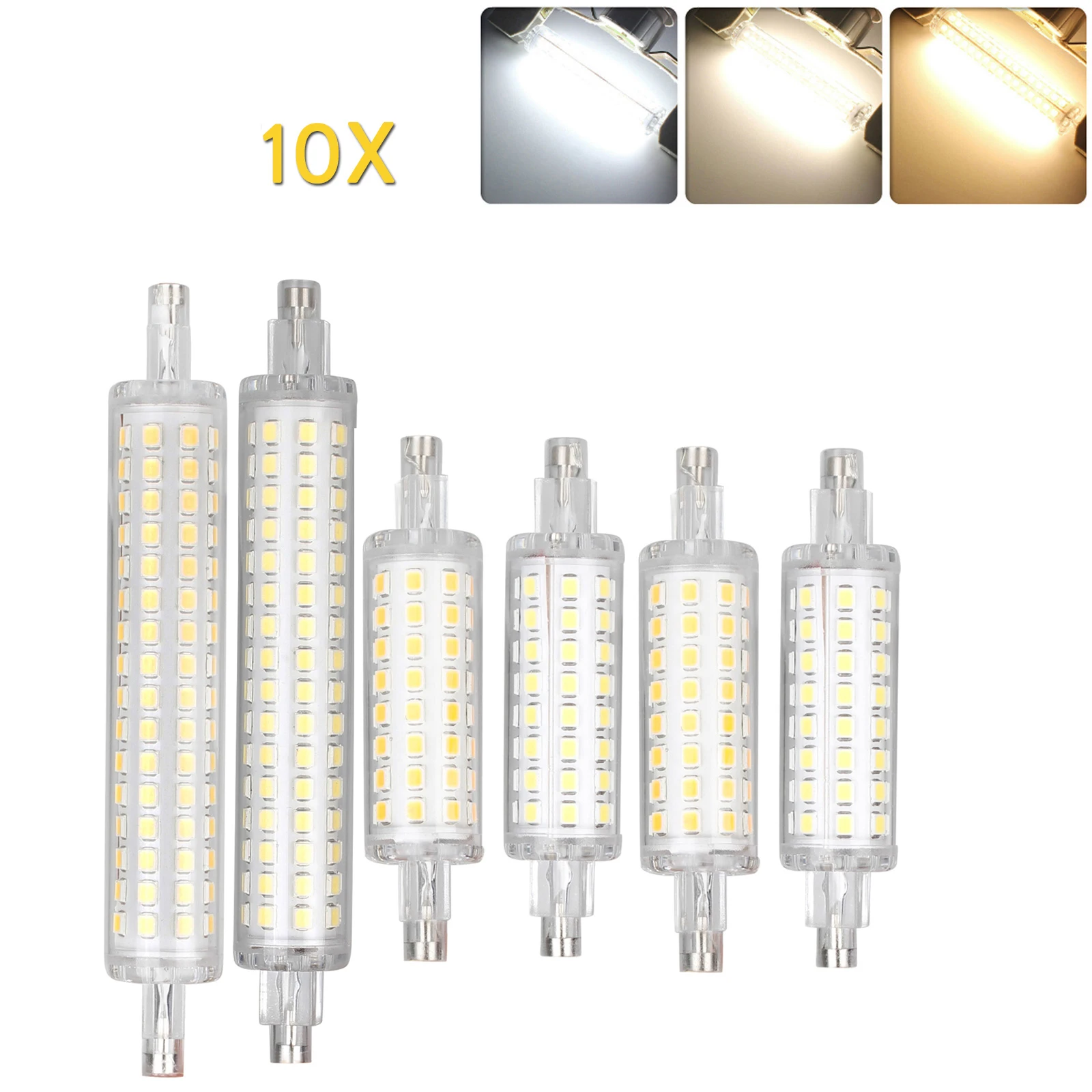 

10X R7S Led Flood Light Bulb 12W 16W Tube 78Mm 118Mm Smd 220V Dimmable Cool Neutral Warm White Bulbs J78Mm J118Mm 64Leds 128Leds