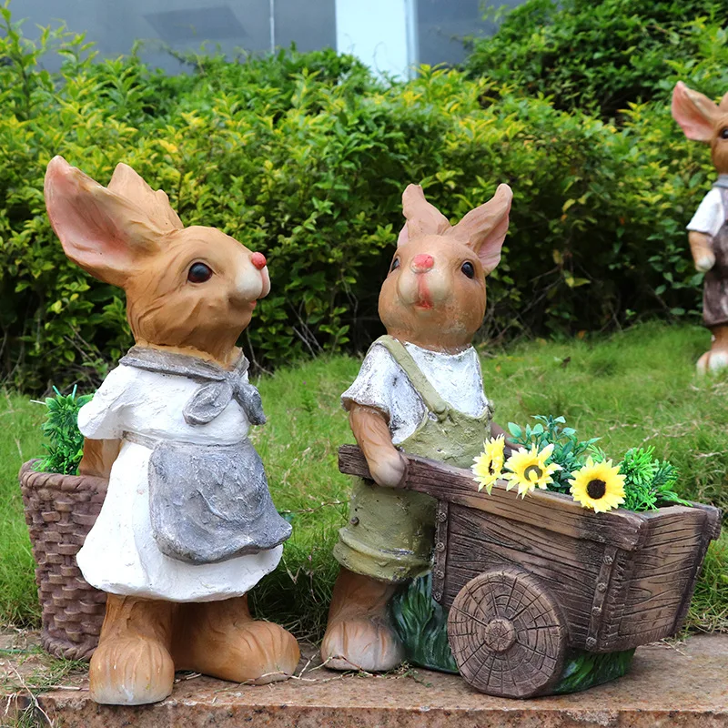 

Garden Vintage Flower Pot Decoration Kindergarten Cute Rabbit Cartoon Decoration Outdoor Courtyard Decoration