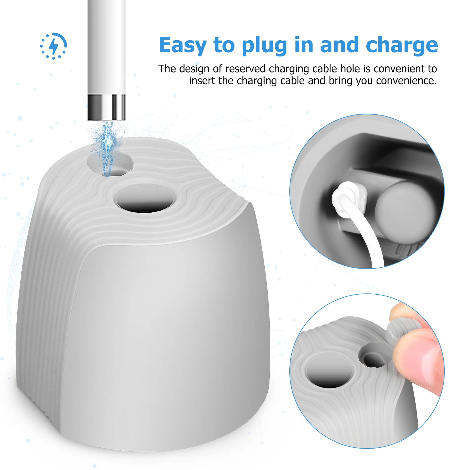 

2 pcs Silicone Electronic Holder Stand Non-Slip Base For Apple Pencil 1St Gen Vertical Horizontal Desk Organizer Pencil