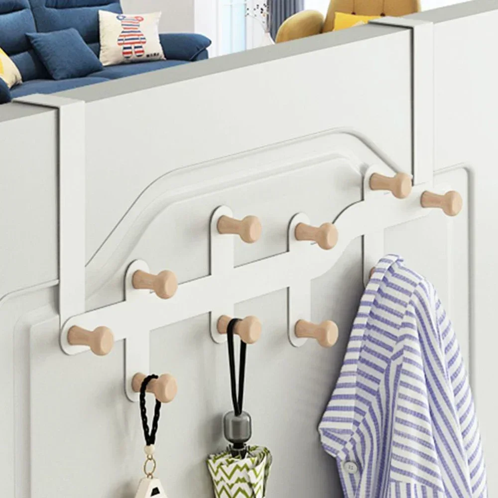 

Simple Wood Hooks Home Over The Door Bathroom Organizer Rack Cloth Coat Hat Hanger Bathroom Kitchen Accessories Holder Door Hang