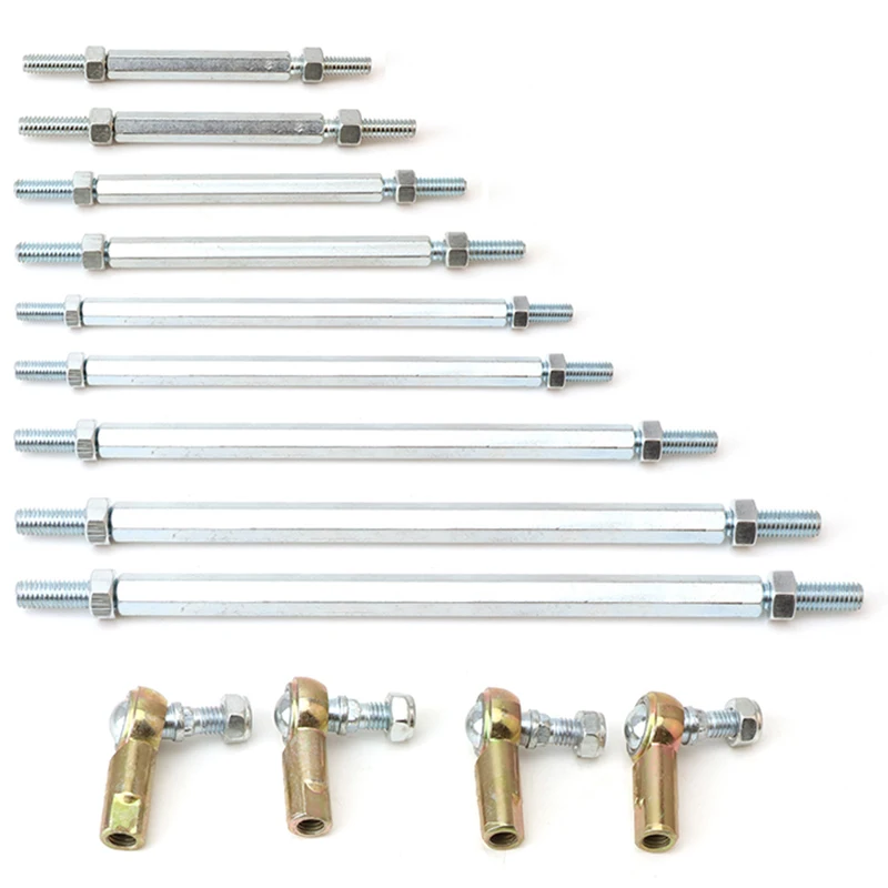 M8 80-280mm Steering Tie Rod Kit Ball Joint For 50cc 2 Stroke Electric Kids ATV Go Kart Buggy Scooter Quad E-Bike