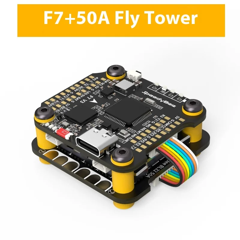 Speedybee F7 Fly Tower V3bl32 50a بلوتوث قابل للتعديل Bec 128kfpv سباق الطائرة بدون طيار تحكم مناسبة للتحكم في الطيران F722