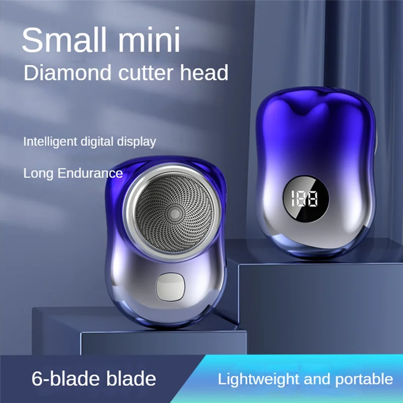 B46C Tragbare USB Elektrische Rasierer Mini Rasierer Reise Rasierer Für Männer Tasche Elektrische Rasierer Bart Trimmer Digital Display (C)