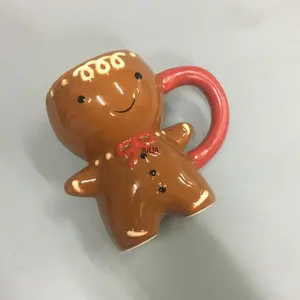 Gingerbread Man Mug gốm, ly cà phê sữa, cốc Giáng sinh Kawaii xinh đẹp, Món quà 3D của phim hoạt hình, 300ml 8 Kính bán hàng chính 3D - №6