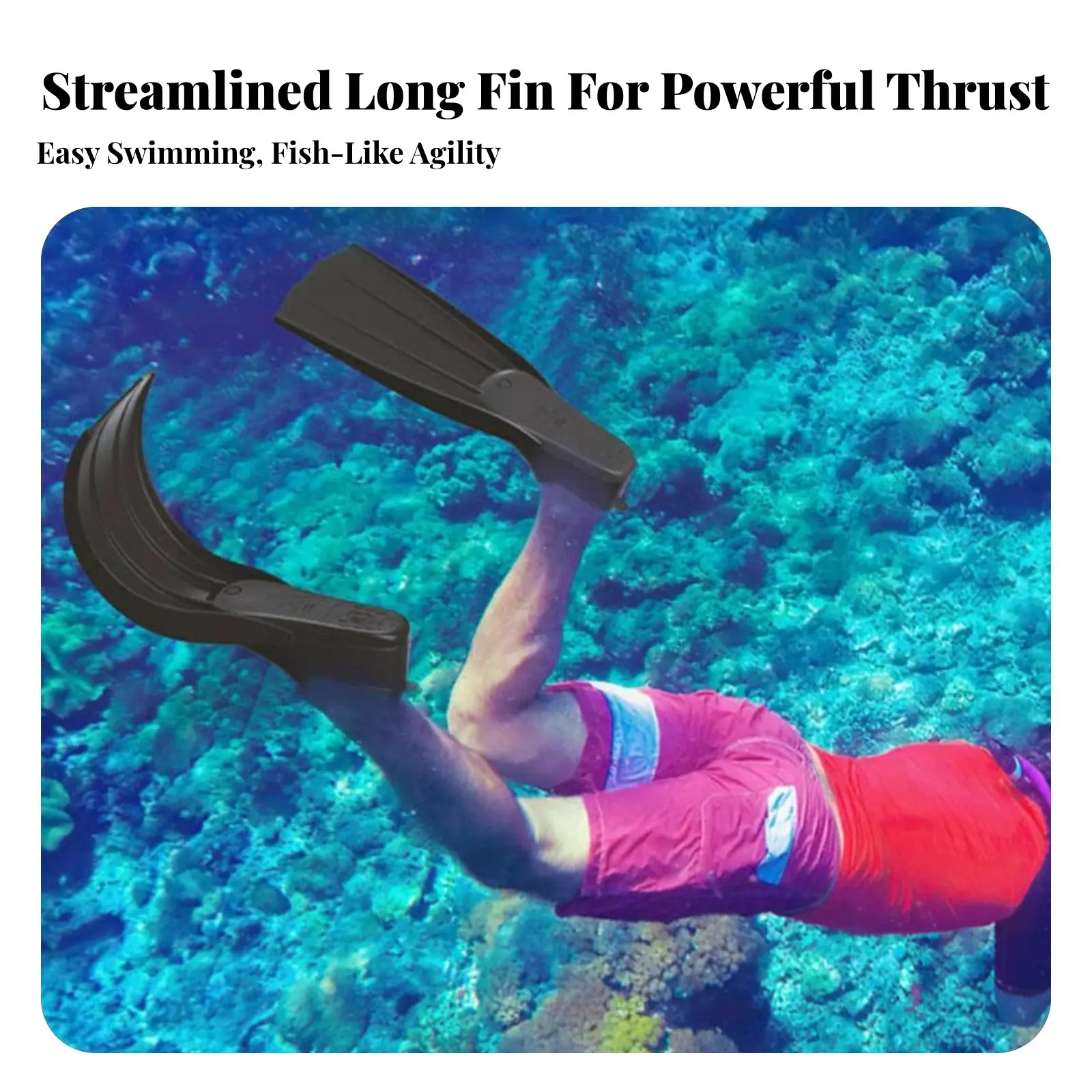 

Diving Fins, Silicone Long Flippers for Adults, Snorkeling, Swimming, Training