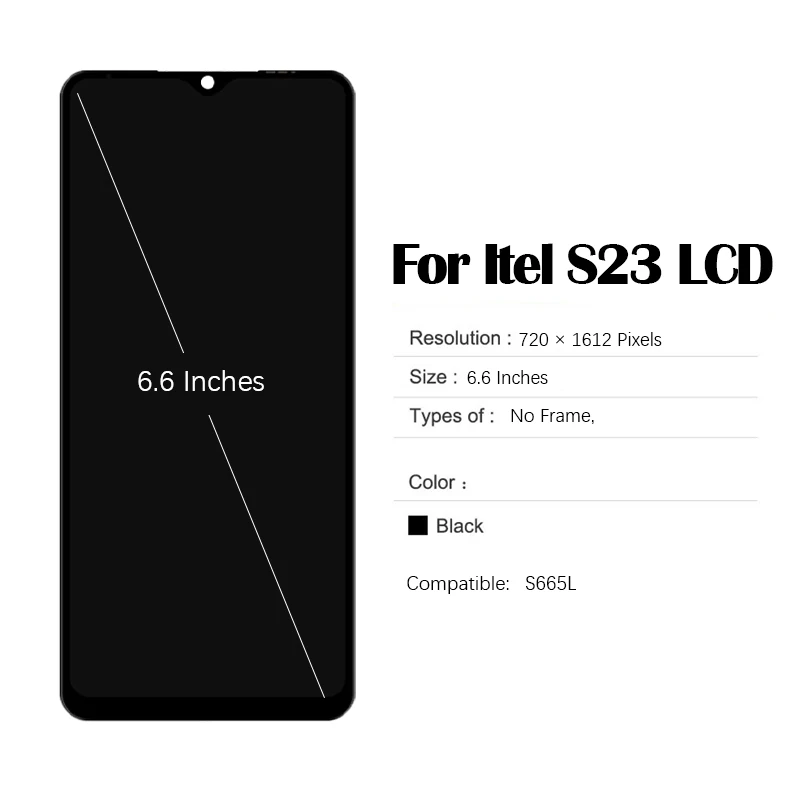 Layar LCD untuk 6.60 Inci Itel S23 S665L Rakitan Digitizer Layar Sentuh LCD dengan Alat Perbaikan dan Lem untuk Itel S23 S665l Lcd