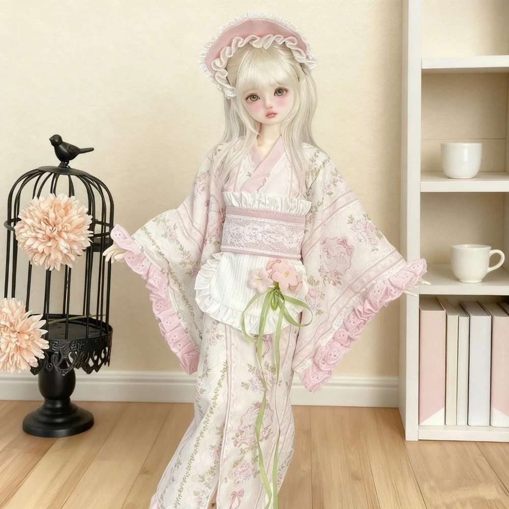 

1/4 Doll's Clothes Suit for 45cm Bjd Doll Kimono Skirts,hats,belts,aprons Dress Up Girl Toys Play House Fashion Doll Accessories