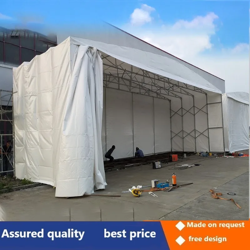 Outdoor mobile push-pull large tent telescopic folding canopy shrink warehouse canopy