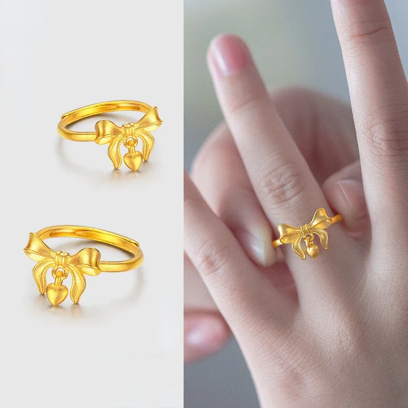 

Fashion 14k Gold Color Cute Sweet Knot Love Ring Stud Earring for Women Sand Gold Wedding Birthday Valentine's Day Jewelry Gifts