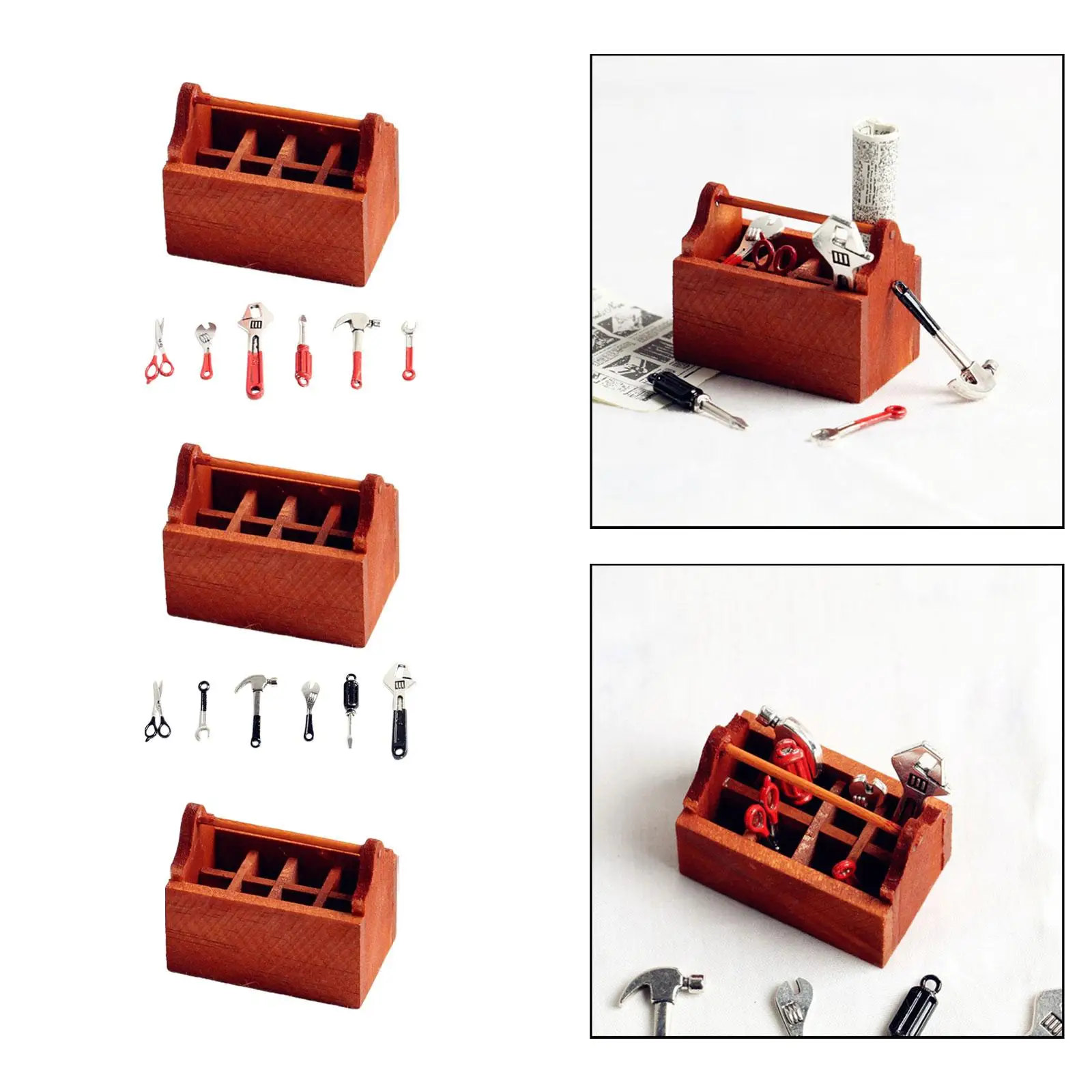 Boîte à outils de réparation de maison de poupée, jouets de jeu de simulation pour la construction de modèles de Train, 1/12