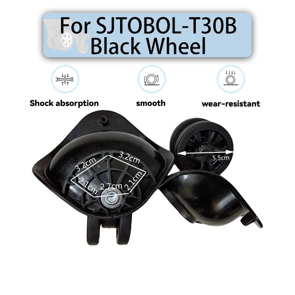 

For SJTOBOL T30B-Black Universal Wheel Replacement Suitcase Rotating Smooth Silent Shock Absorbing Travel Accessories Wheels