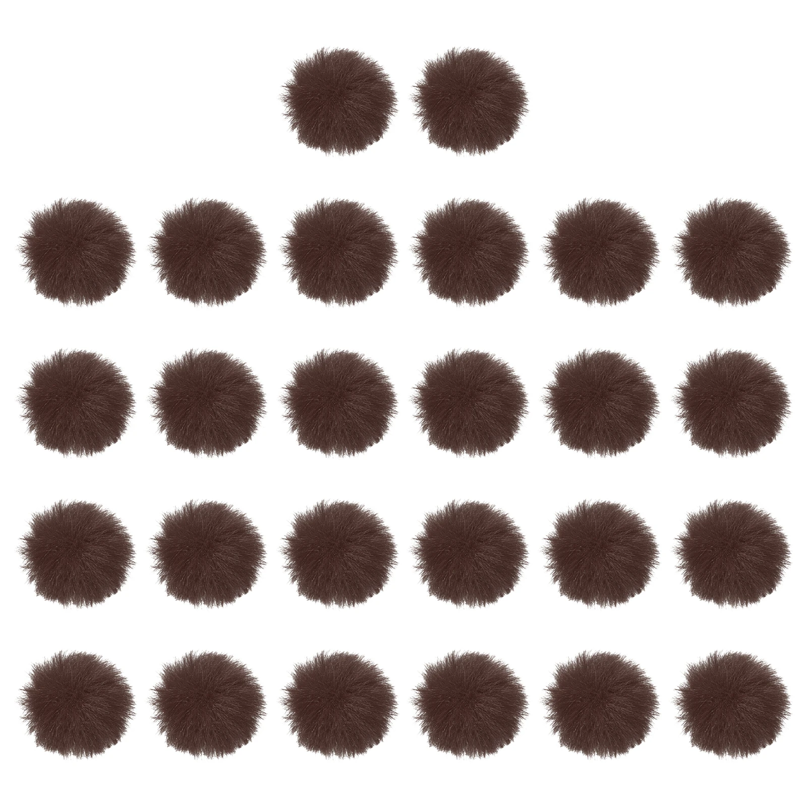 1.2 Inch Faux Fur Pom Poms for Hats, 26 Pcs Soft Faux Rabbit Fur Small Fluffy Pompom Balls with Elastic Loop for DIY Keychains