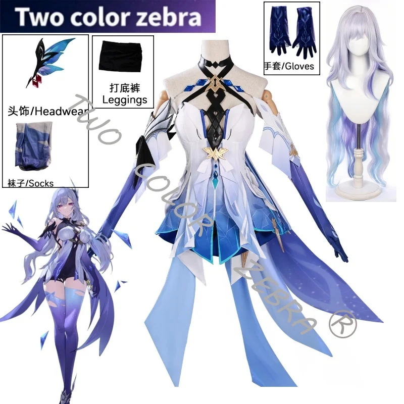 

Game Genshin Impact Skirk Cosplay Costume Dress Full Sets Wig Clothes Props Halloween Conic Exhibition Party Role Play Suits