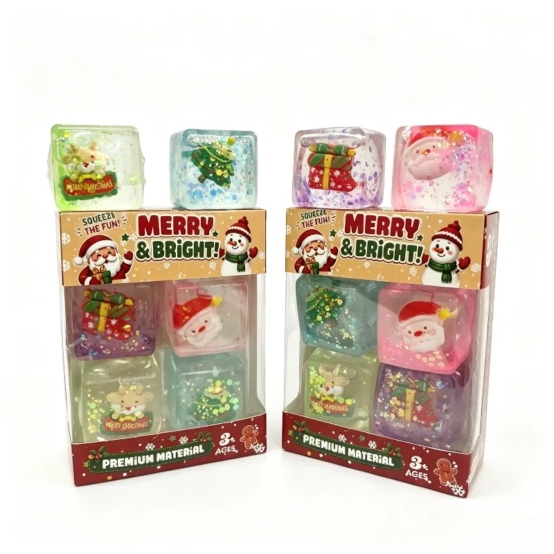 Cute Christmas Square Squeeze Toys, Christmas Decompression Toy Squeeze Toys, Decompression Sensory Toy Christmas Party Toy Gift