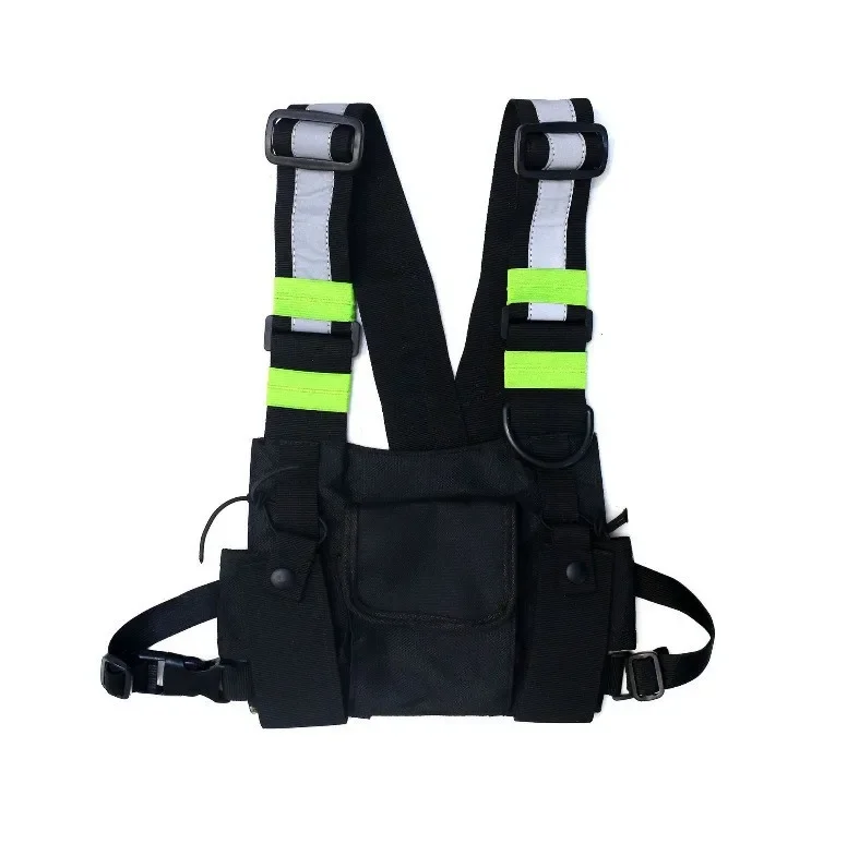 Multi-pocket Vest Bag for Men, Reflective Chest Bags, outdoor sport backpack сумка мужская bolso hombre bag for men mochilas 가방