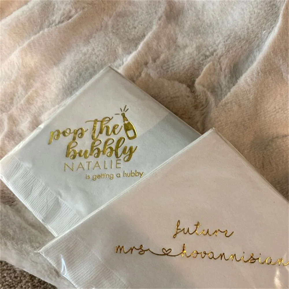 50  Future Mrs Personalized Bridal Shower Napkins - Bridal Shower - Rehearsal Dinner - Engagement Party Napkins