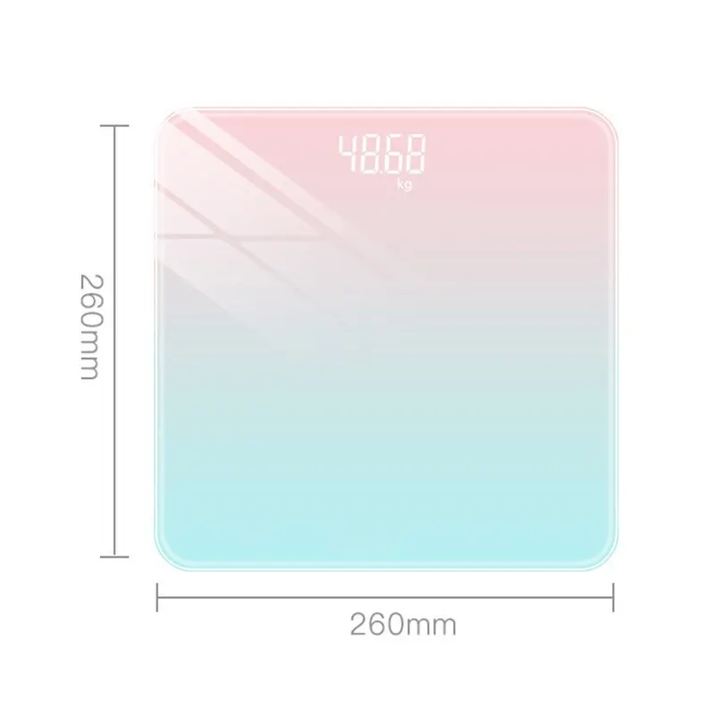 Bilancia elettronica LCD intelligente a colori sfumati Display digitale Bilancia in vetro Bilancia elettronica per il corpo per misurazioni di peso