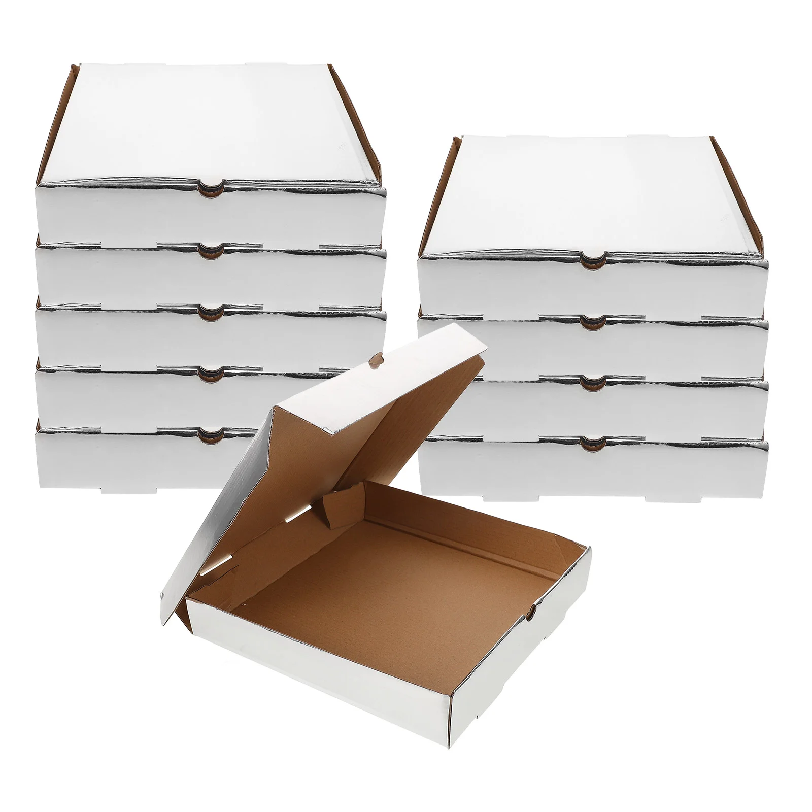 10 Pcs Pizza Box Rectangle Boxes Baking Supply Practical Corrugated Take Out Container Gift