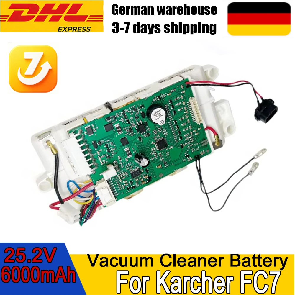 [A51I Digital] Für KARCHER FC7 Bodenreinigungsmaschine Ersatzakku 25,2 V 6000 mAh wiederaufladbarer Akku mit hoher Kapazität