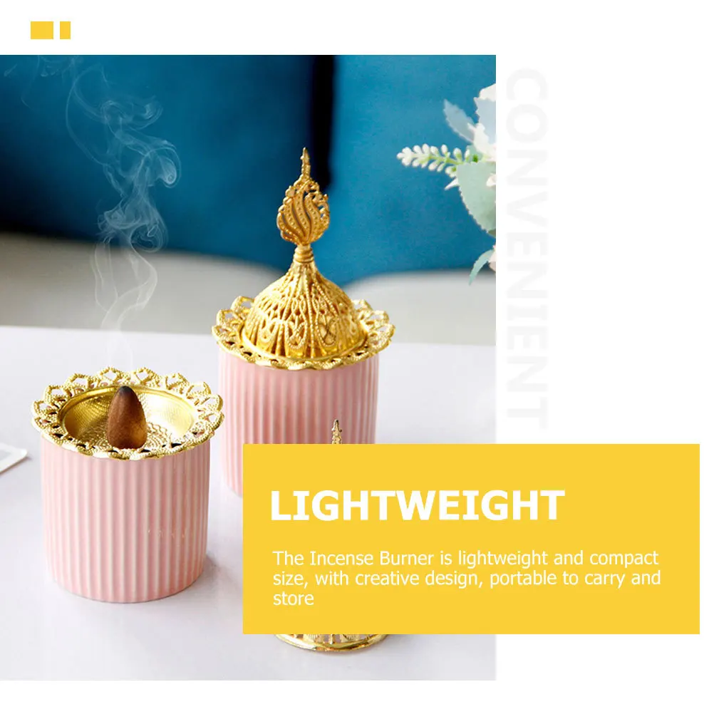 

Ceramic Incense Burner Stylish Tabletop Aromatherapy Stove Decorative Home Office Small Aroma Burner Incense Holder